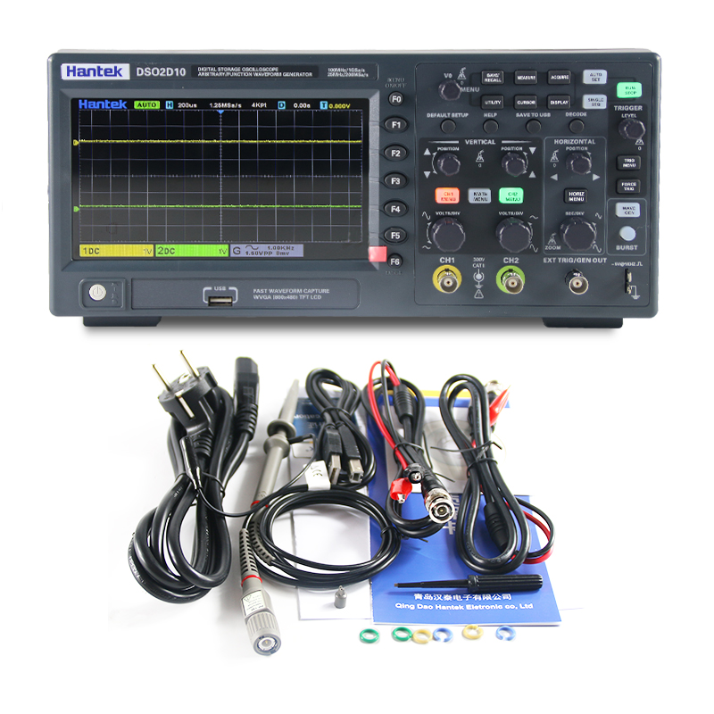 Digital Storage Oscilloscope 100Mhz - Hantek DSO2D10 Digitale Opslagoscilloscoop 100MHz Bandbreedte