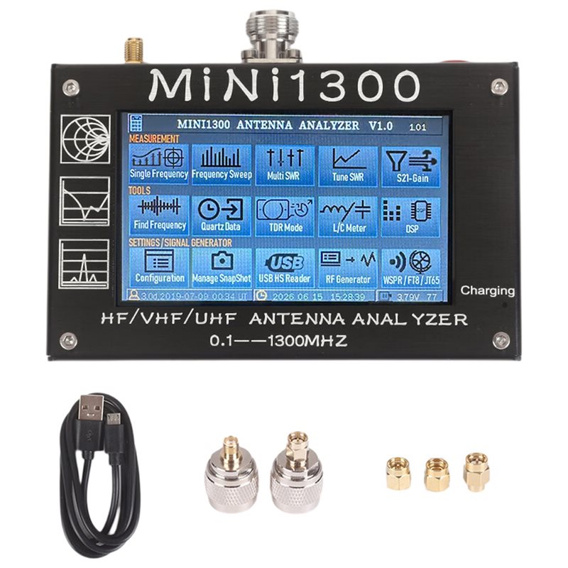 Signal Generator Spectrum Analyzer - ALIM-Mini1300 4,3 inch /VHF/UHF Antenne-analysator 0,1-1300Mhz