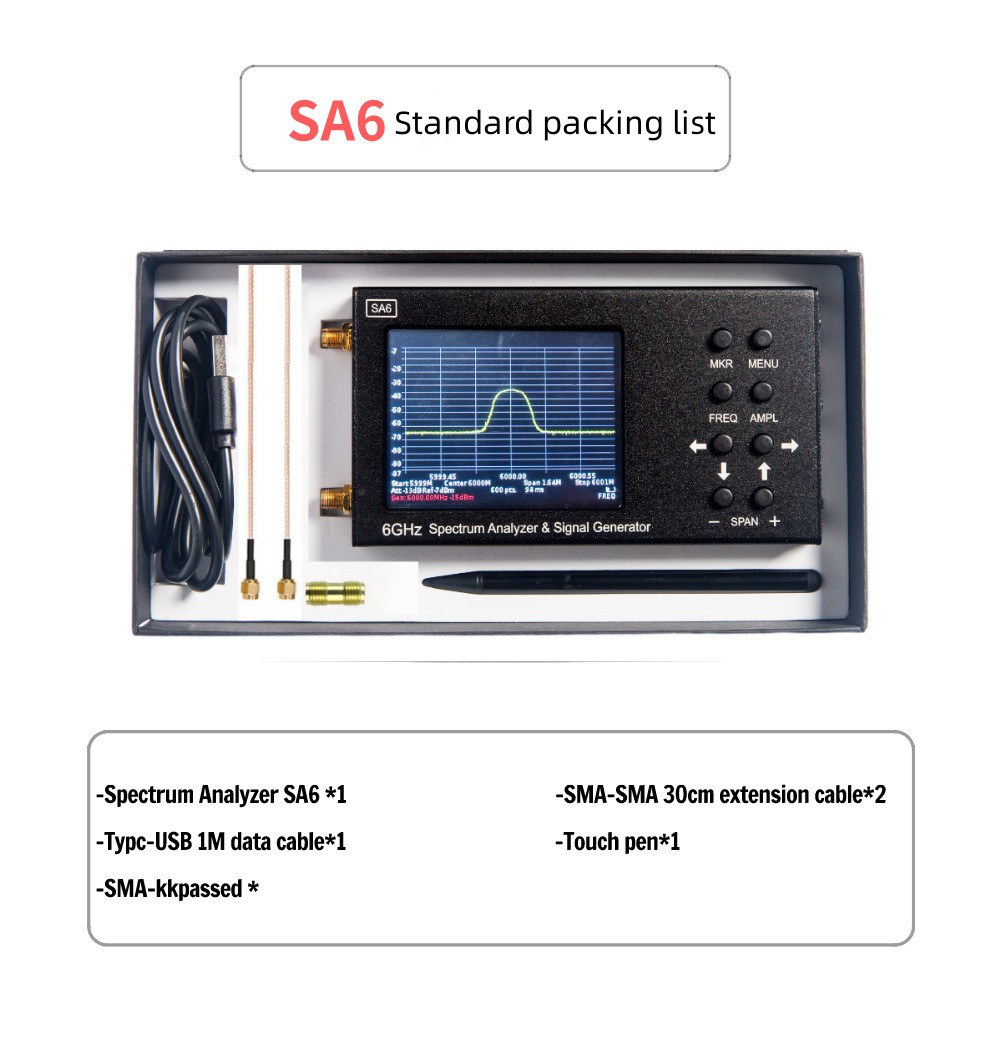 SA6 6GHz Digitale Draagbare RF - Signal Generator Spectrum Analyzer recensie en prijs