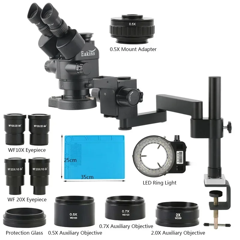 Eakins 3.5X-180X Simul-focale  - Stereo Trinocular Microscope Pcb recensie en prijs